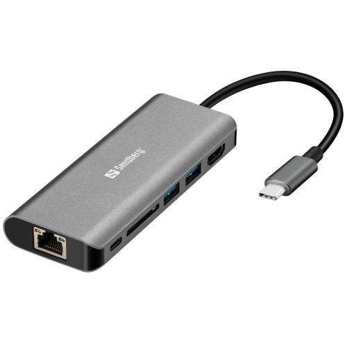 Sandberg USB-C -> HDMI/LAN/SD/USB-100W, dokkoló