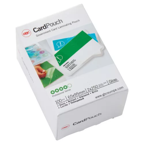 GBC Meleglamináló fólia, 250 mikron, 65x95mm, fényes, 100db