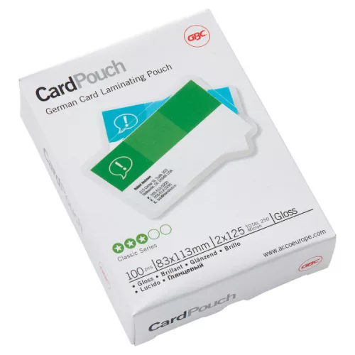 GBC Meleglamináló fólia, 125 mikron, 83x113 mm, fényes, 100db