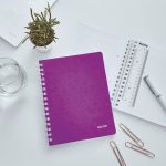 Leitz WOW spirálfüzet, A5, kockás, lila