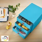Leitz COSY Click&Store 3-fiókos irattároló, nyugodt kék