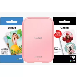   Canon ZOEMINI 2 Fotónyomtató Rózsaarany + 5x7,6cm ZINK fotópapír 20 lap + 3.3 cm ZINK 10 lap körmatrica papír