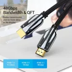 Vention HDMI (8K, szövet, fekete), 1,5m, kábel
