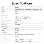 Vention HDMI (4K@30Hz Wifi transzmitter és receiver, 50m), adapter