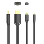 Vention micro HDMI/M -> HDMI/M (4K,HD,fekete), 1,5m, kábel