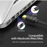 Vention HDMI/M -> HDMI/F (8K,hosszabbító, fekete), 1,5m, kábel