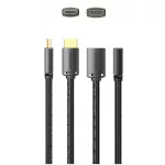 Vention HDMI/M -> HDMI/F (4K, HD, PVC, fekete), 1,5m, kábel