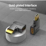 Vention HDMI/M (90fokos) -> HDMI/F (4K,síklapos, fekete), adapter