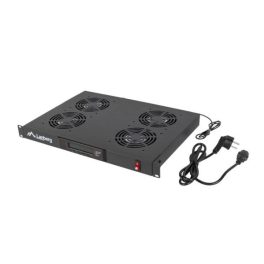   Lanberg AK-1503-B 19 1U 4x ventilátor + termosztát ventilátor egység LCD kijelzővel