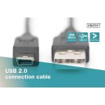 DIGITUS AK-300130-010-S High Speed 2.0 mini USB B - USB type A kábel 1m