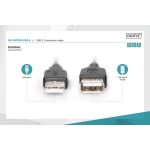DIGITUS AK-300200-018-S High Speed 2.0 USB AM/F 1,8m hosszabbító kábel