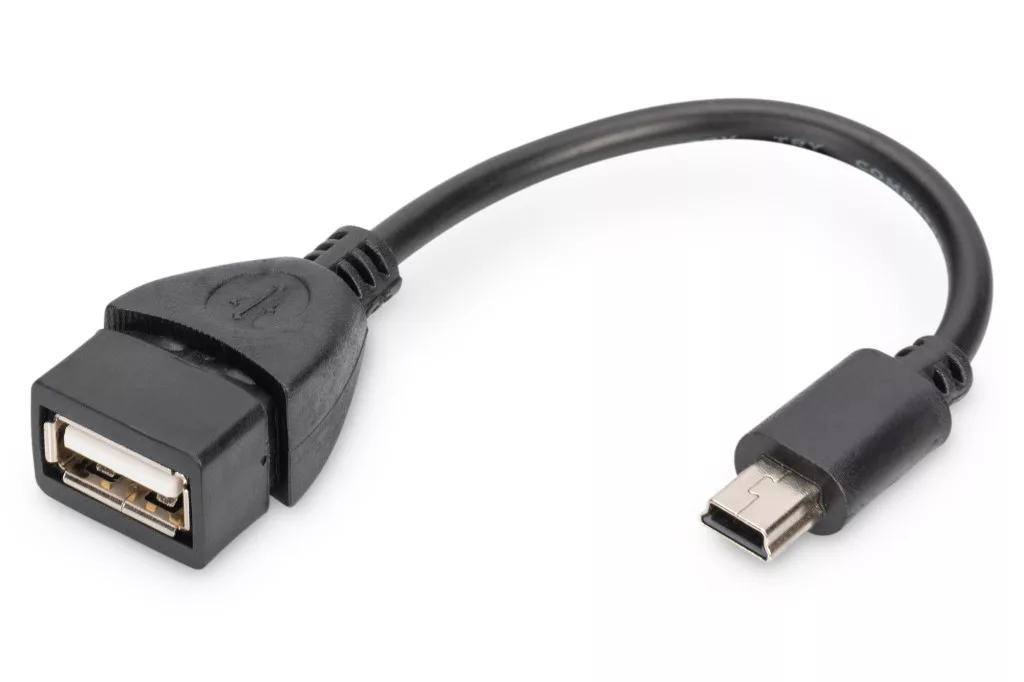 DIGITUS AK-300310-002-S OTG 2.0 mini USB-B - USB-A anya adap