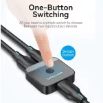 Vention HDMI (2 Portos,kétirányú, 4K,60Hz, fekete), switcher