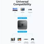 Vention HDMI (2 Portos,kétirányú, 4K,60Hz, fekete), switcher