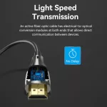 Vention HDMI/M -> HDMI/M HD, (8K, optikai kábel, fekete, 1080P@160Hz /2K@144Hz /4K@120Hz / 8K@60Hz, Átviteli sebesség: 48Gbps), 15m, kábel