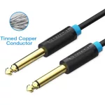 Vention 6.5mm jack/M -> 6.5mm jack/M kábel, (fekete, aranyozott),  1m, kábel