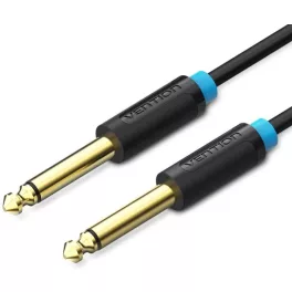   Vention 6.5mm jack/M -> 6.5mm jack/M kábel, (fekete, aranyozott), 1,5m, kábel