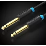 Vention 6.5mm jack/M -> 6.5mm jack/M kábel, (fekete, aranyozott), 1,5m, kábel