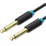 Vention 6.5mm jack/M -> 6.5mm jack/M kábel,  (fekete, aranyozott), 2m, kábel
