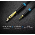 Vention 6.5mm jack/M -> 3.5mm jack/M, (audio,fekete), 5m, kábel