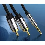Vention 3.5mm jack/M -> 2*RCA/M,  (audio, aranyozott, fémház), 2m, kábel