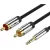 Vention 3.5mm jack/M -> 2*RCA/M, (audio, aranyozott, fémház),  3m, kábel