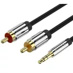 Vention 3.5mm jack/M -> 2*RCA/M,  (audio, aranyozott, fémház), 5m, kábel