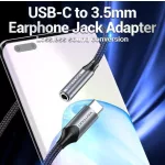 Vention USB-C/M -> 3.5mm/F , (fülhallgató, alu,szürke), 1m, kábel