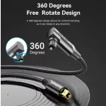 Vention Toslink optikai,  (audio,90 fokos, alu,fekete), 3m, kábel