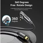 Vention Toslink optikai, (audio,90 fokos, alu,fekete), 5m, kábel