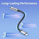 Vention 3.5mm jack/F -> Lightning, 0,1m, kábel