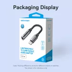 Vention 3.5mm jack/F -> Lightning, 0,1m, kábel
