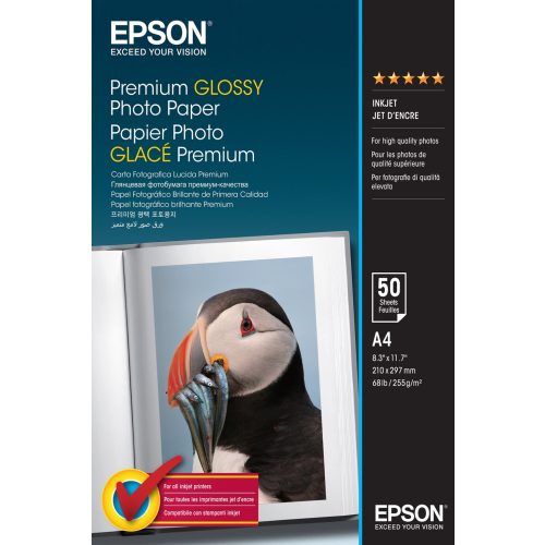 Epson prémium fényes fotópapír (A4, 50 lap, 255g)