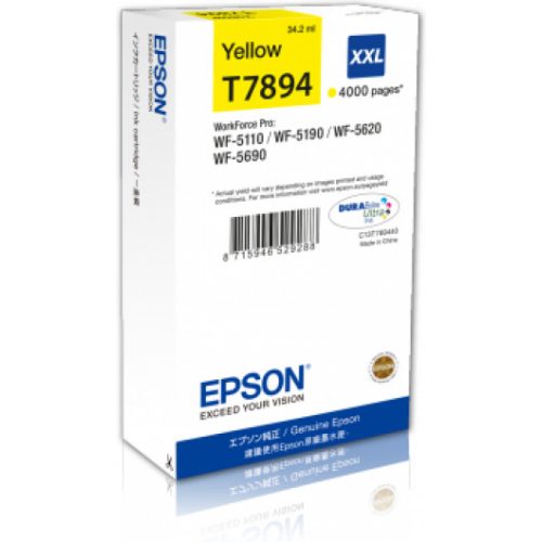 Epson T7894 Tintapatron Yellow 4.000 oldal kapacitás