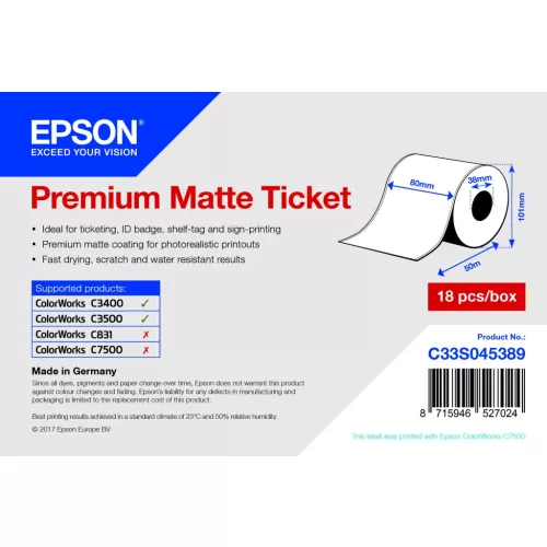 Epson prémium matt inkjet címke 80mm x 50m