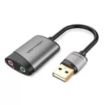 Vention USB 2.0 -> 3.5mm/F (külső, szürke, OMTP-CTIA), 0,15m,  hangkártya