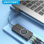 Vention USB 2.0 -> 3*3.5mm, (külső, hangerőszabályozós, stereo, fekete) 0,15, hangkártya