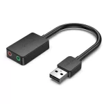 Vention USB-A 2.0/M -> 2*3.5mm/F (külső, fekete), 0,15m, hangkártya