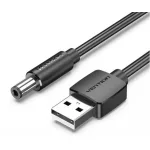 KÁBEL USB-A -> DC 5.5mm, 1,5m, (fekete), Vention