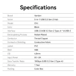 Vention USB-C -> USB-A 3.2*4 , 0,15m (táppal, 4-Portos, fekete), hub