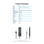 Vention USB 2.0 (táppal, 4-Portos, fekete), 1m, Hub