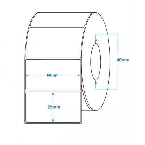 Tekercses PAPÍR címke 60x25 mm 2500 db/tekercs