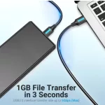 Vention USB-A 3.0/M -> Micro USB-B,   ( PVC,fekete), 0,5m,  kábel