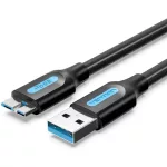 Vention USB-A 3.0/M -> Micro USB-B,  ( PVC,fekete), 1m, kábel