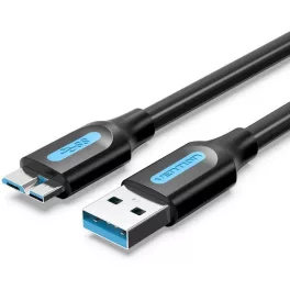   Vention USB-A 3.0/M -> Micro USB-B,  ( PVC,fekete), 1m, kábel