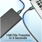 Vention USB-A 3.0/M -> Micro USB-B,   ( PVC,fekete), 1,5m, kábel