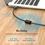 Vention USB-A 2.0/M -> USB-B/M, (PVC, fekete, nyomtatókábel, printerkábel), 1m, kábel