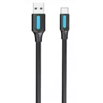 Vention USB-A 3.0/M -> USB-C/M kábel,  (PVC,fekete), 2m, kábel