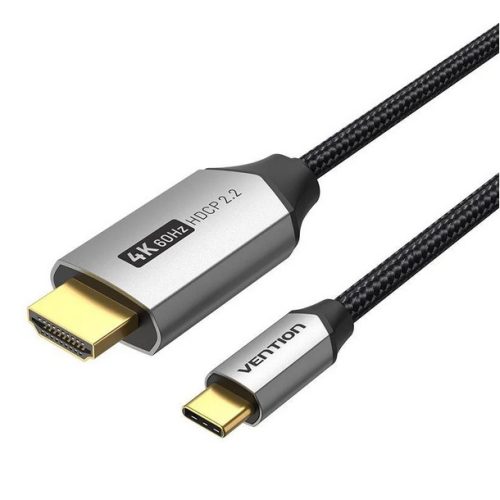 Vention USB-C/M ->HDMI/M (4K, alu), 1m, kábel