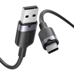 Vention USB-A 2.0/M -> USB-C/M, 1m,(fekete,3A), kábel